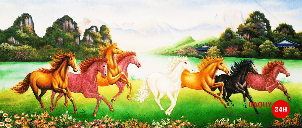 Tranh đá quý bát mã T281