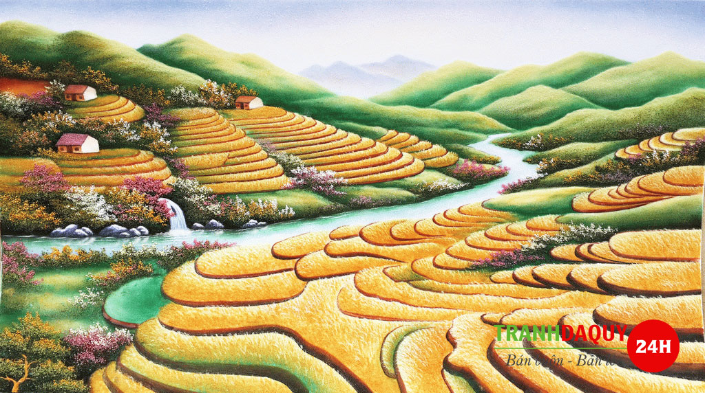 Tranh đá quý ruộng bậc thang T197