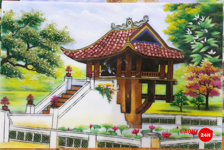 Tranh đá quý chùa một cột V158