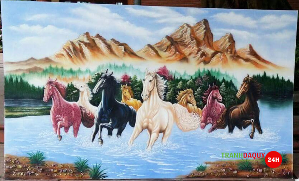 Tranh đá quý mã đáo thành công T148