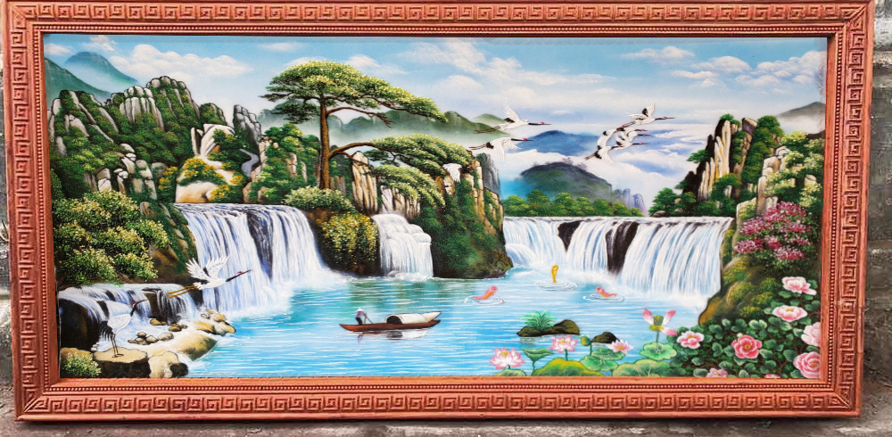 Tranh đá quý sơn thủy hữu tình T07