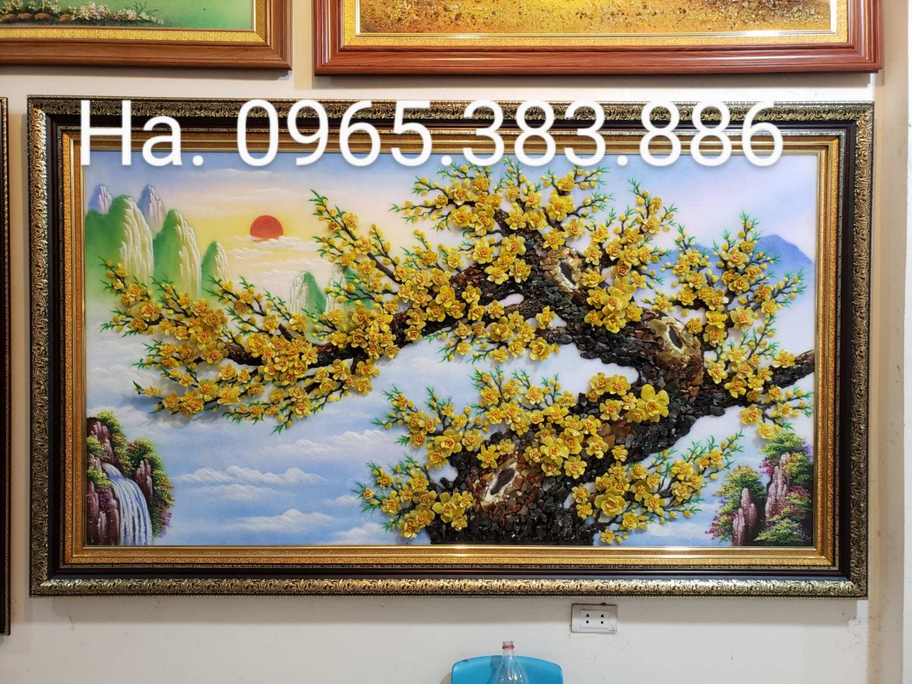 Tranh Đá Quý Hoa Mai Thế Rồng Tuyệt Đẹp