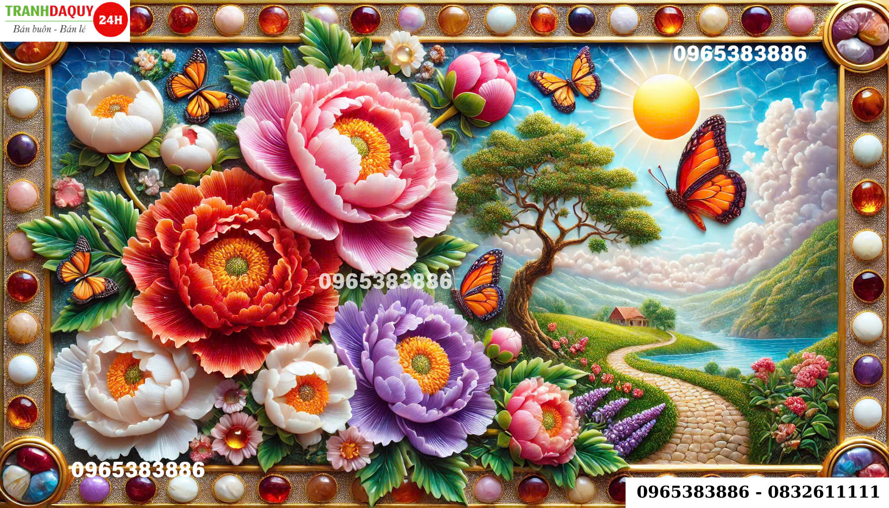 Tranh đá quý CAO CẤP đẹp nhất  PC 01