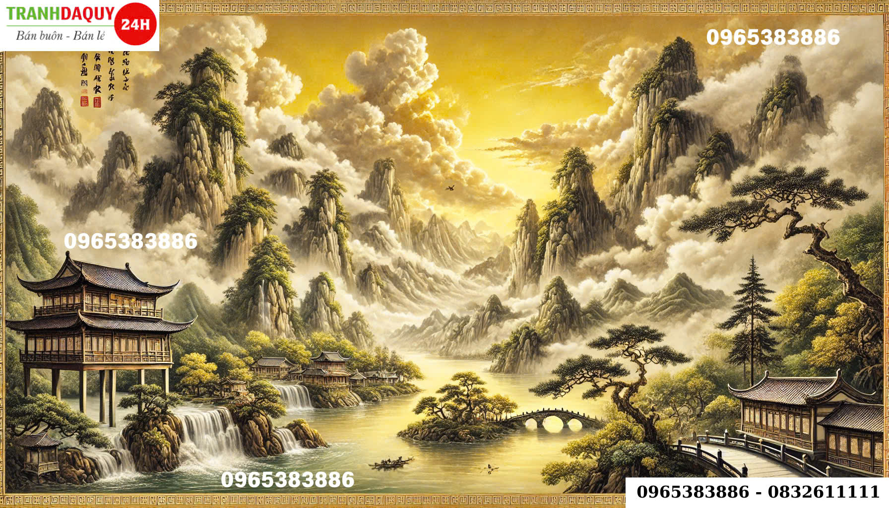 Tranh sơn thủy mẫu mới đẹp đỉnh cao.