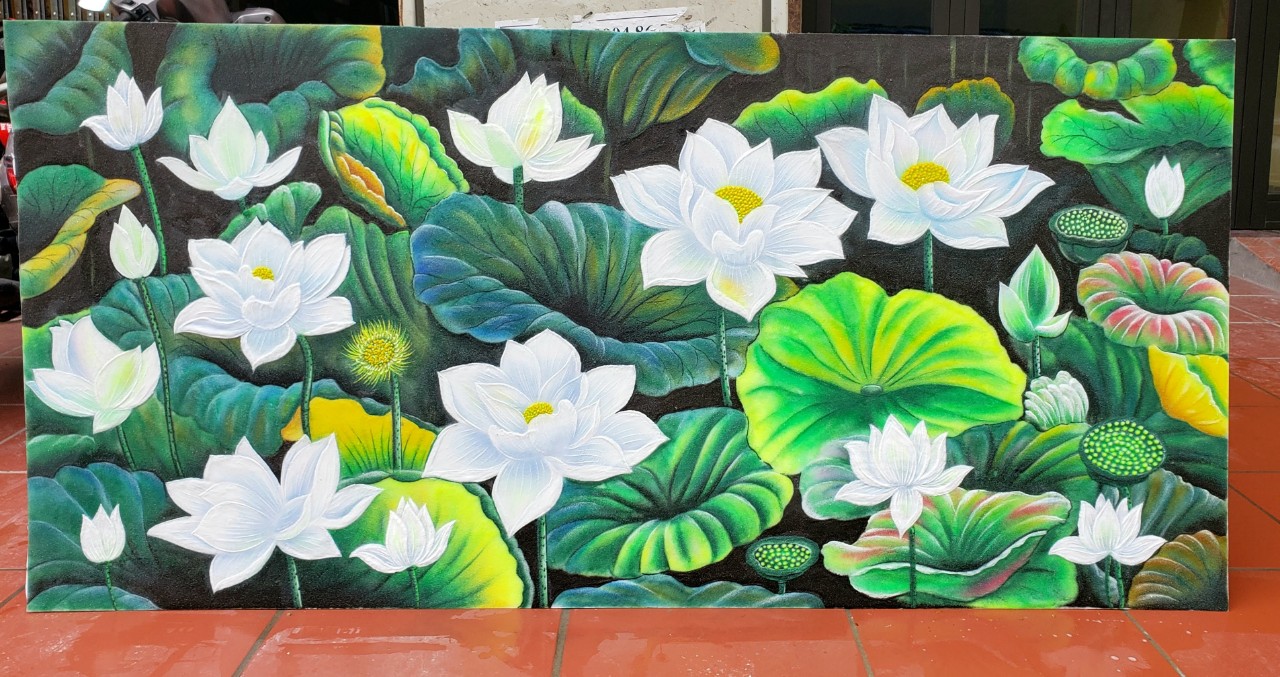 Tranh đá quý đầm sen