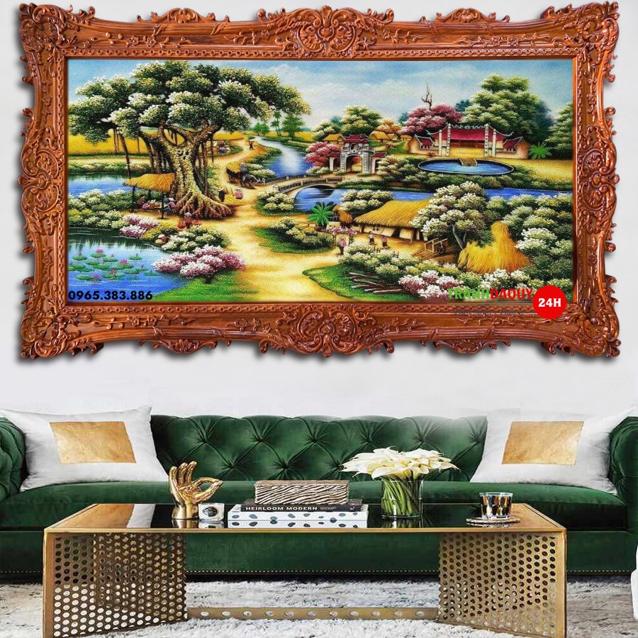 Tranh đá quý làng quê