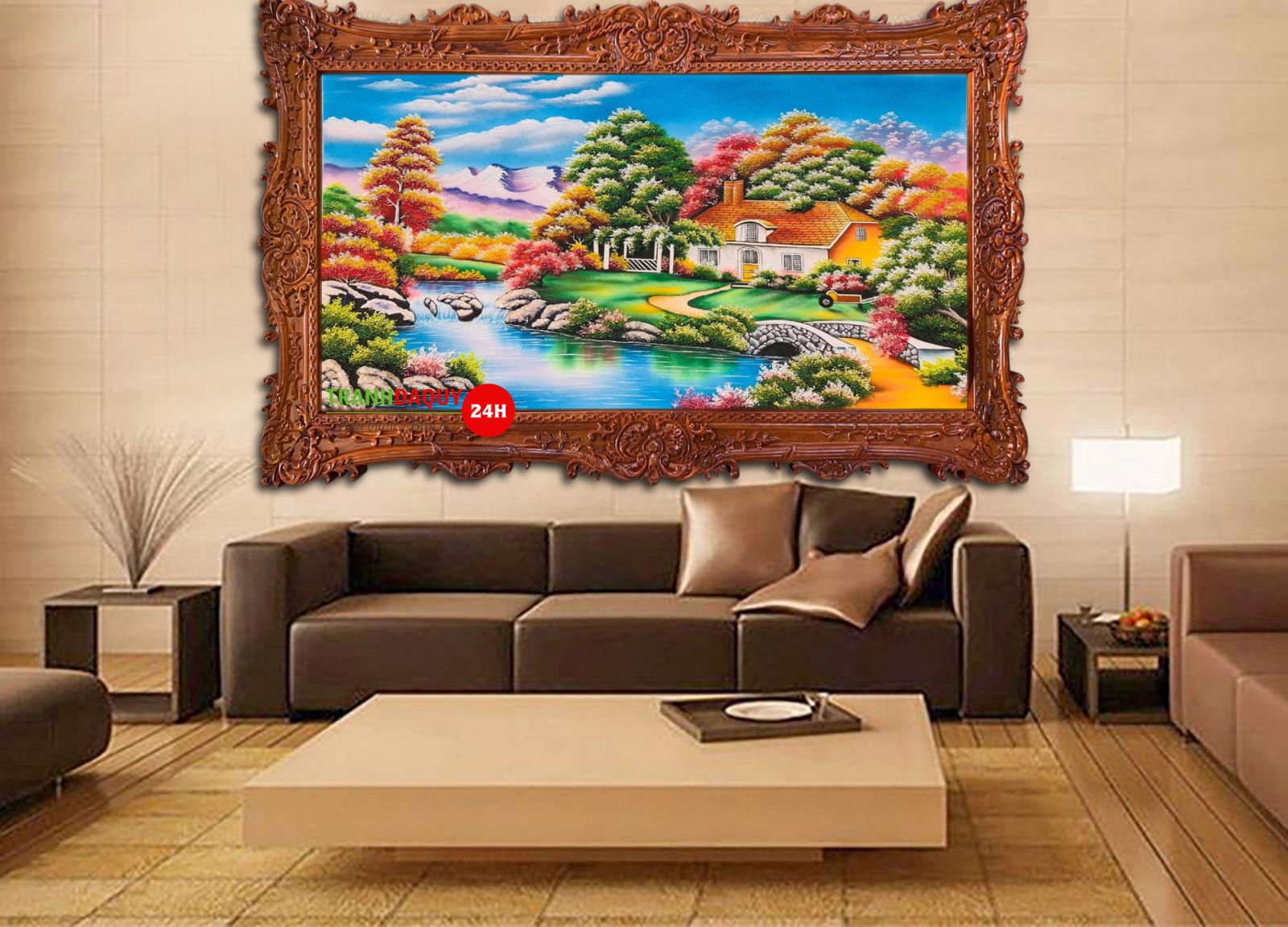 Tranh đá quý ngôi nhà hạnh phúc