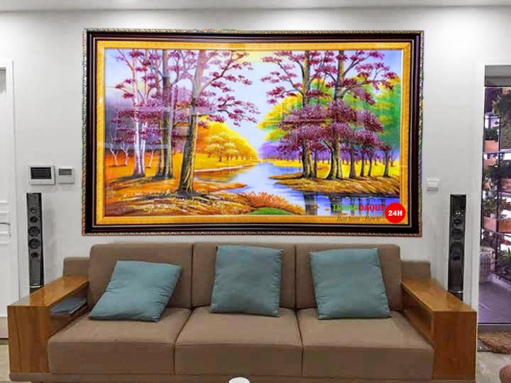 Tranh đá quý rừng lá đỏ