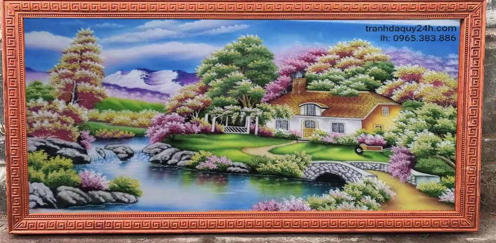 Tranh đá quý ngôi nhà hạnh phúc