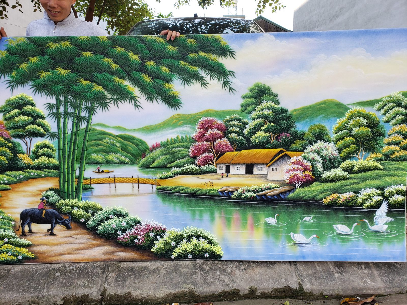 Tranh đá quý đồng quê