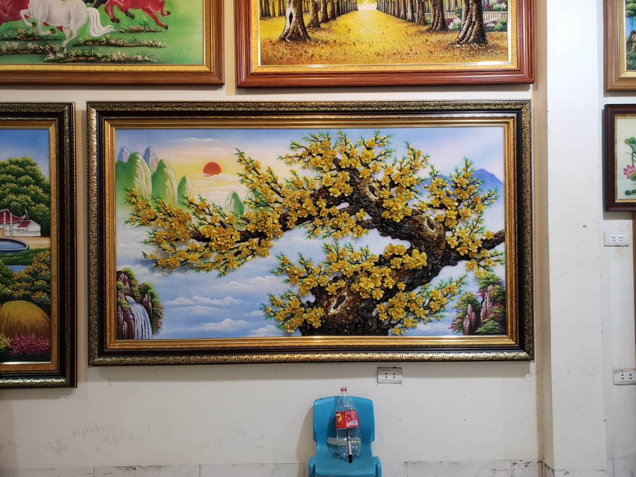 tranh đá hoa mai đẹp