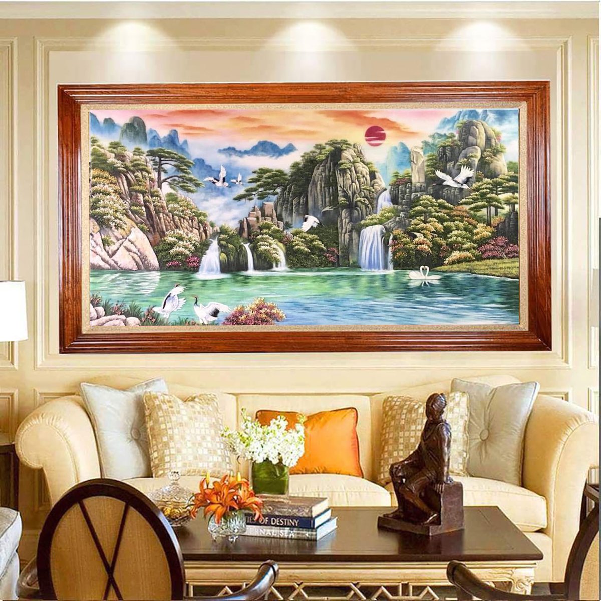 Tranh đá quý sơn thủy hữu tình