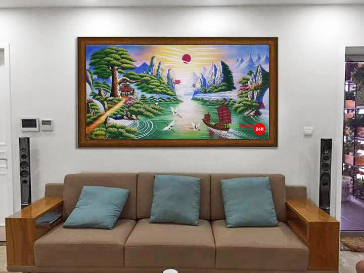 Tranh đá quý thuận buồm xuôi gió