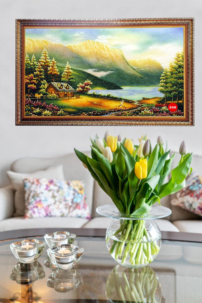 Tranh đá quý ngôi nhà hạnh phúc
