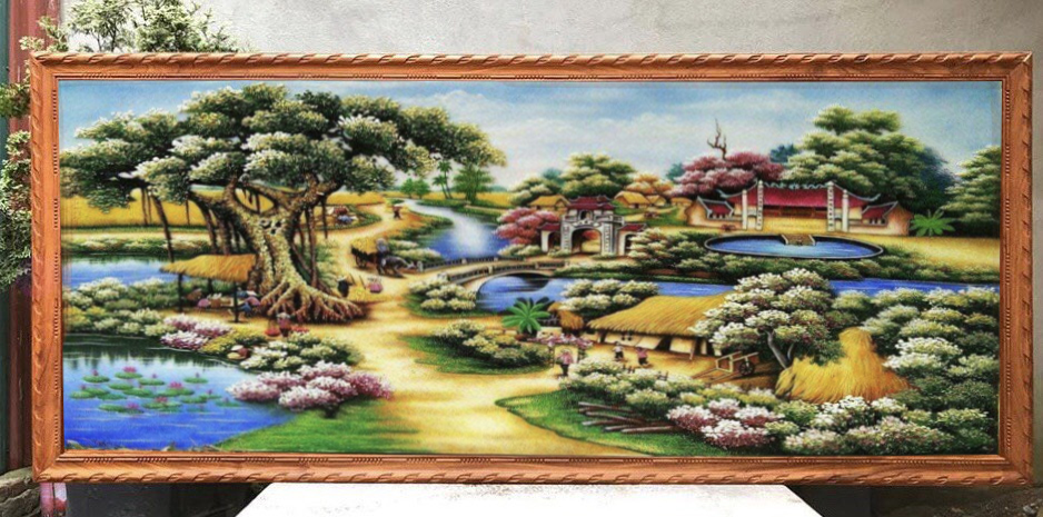 Tranh đá quý làng quê