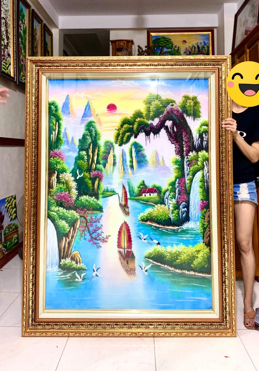 Tranh đá quý thuận buồm xuôi gió