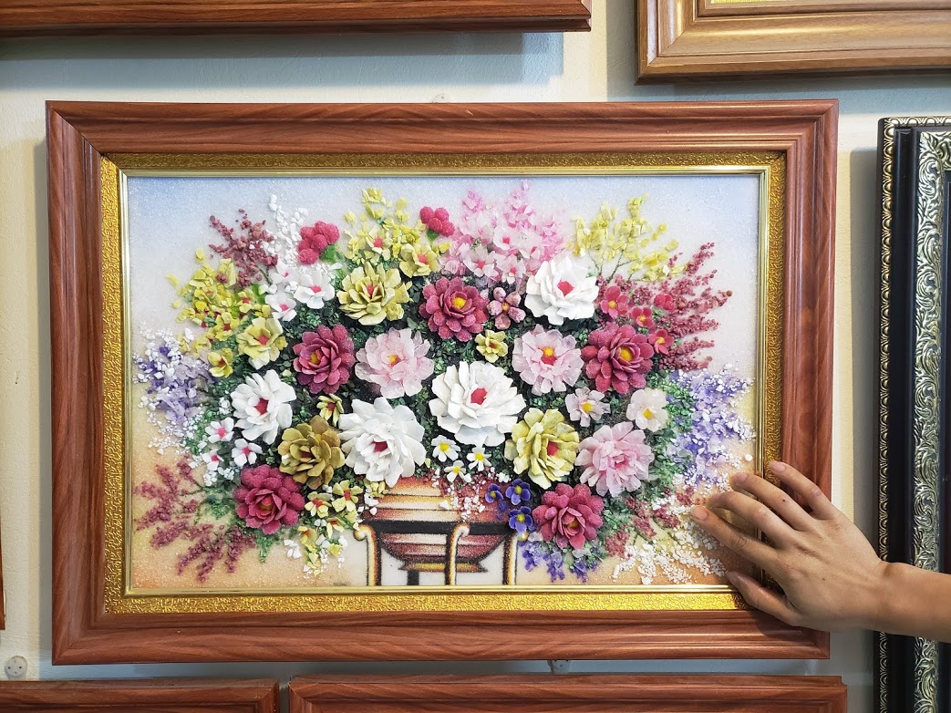 TRANH BÁT HOA ĐÁ QUÝ ĐẸP