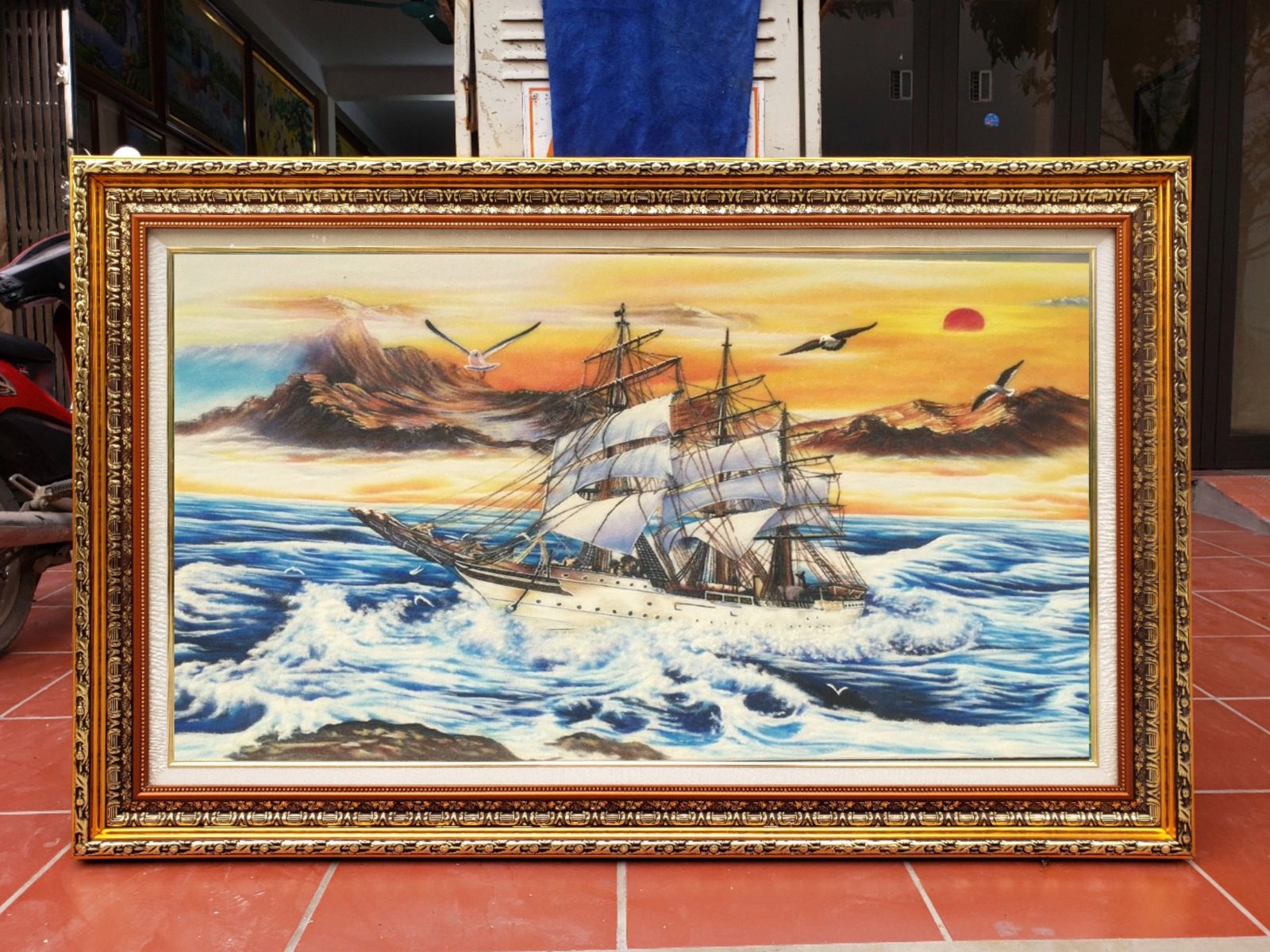 TRANH THUẬN BUỒM XUÔI GIÓ TUYỆT ĐẸP