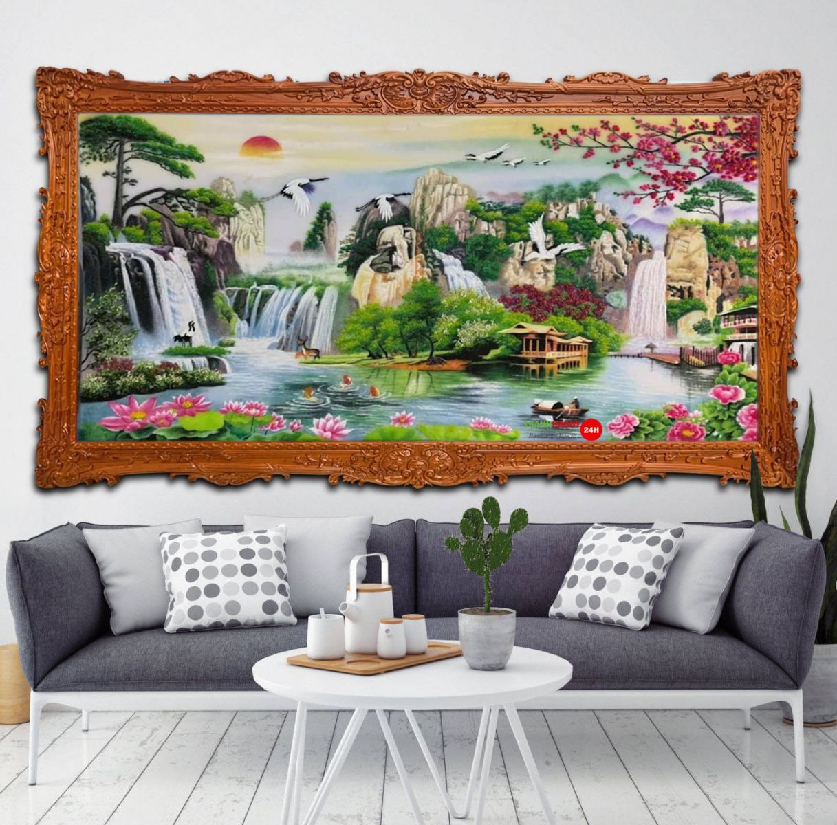 Tranh đá quý sơn thủy hữu tình