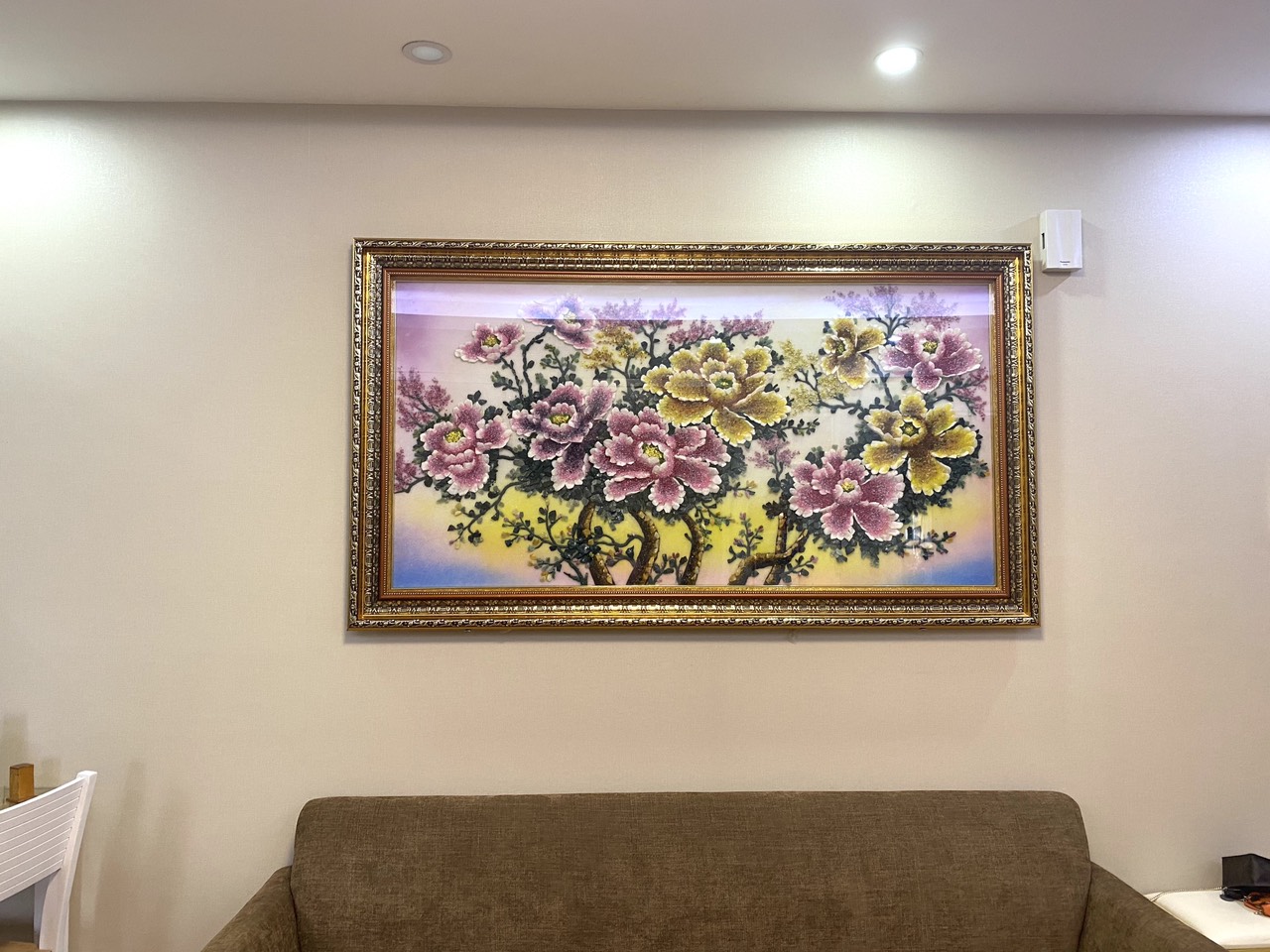 Tranh đá quý hoa mẫu đơn