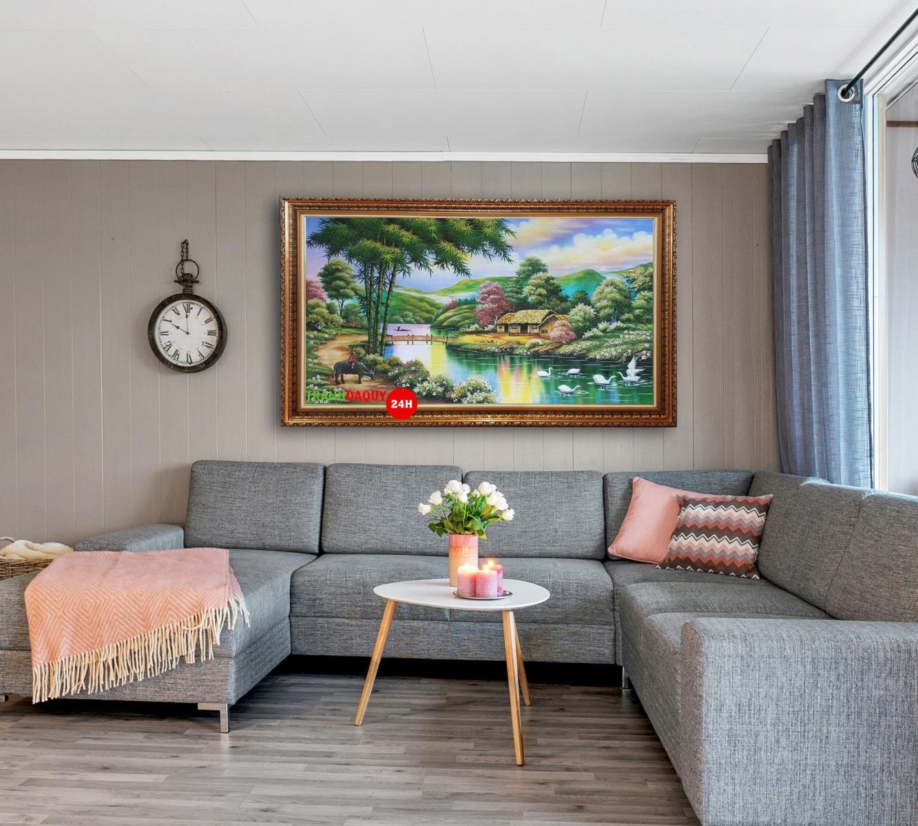 Tranh đá quý làng quê