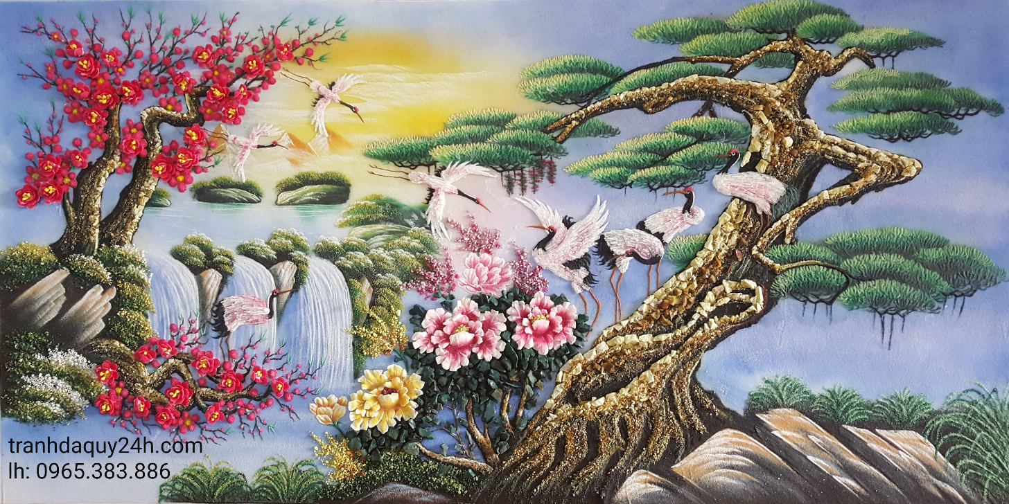tranh tùng hạc đẹp