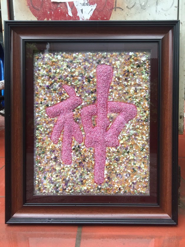 tranh đá quý chữ thần