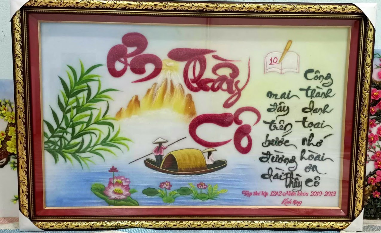 tranh đá quý ơn thầy cô tuyệt đẹp