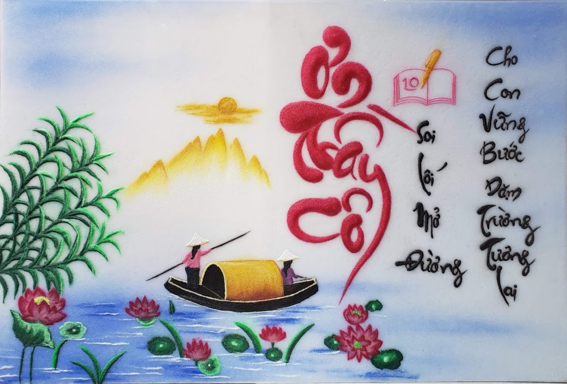 tranh ơn thầy cô đá quý