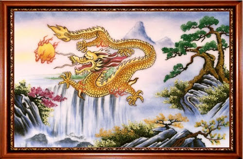 tranh rồng nhả ngọc đẹp