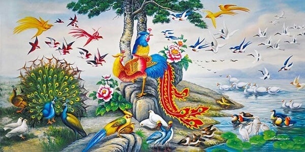 mẫu tranh bách điểu tuyệt đẹp