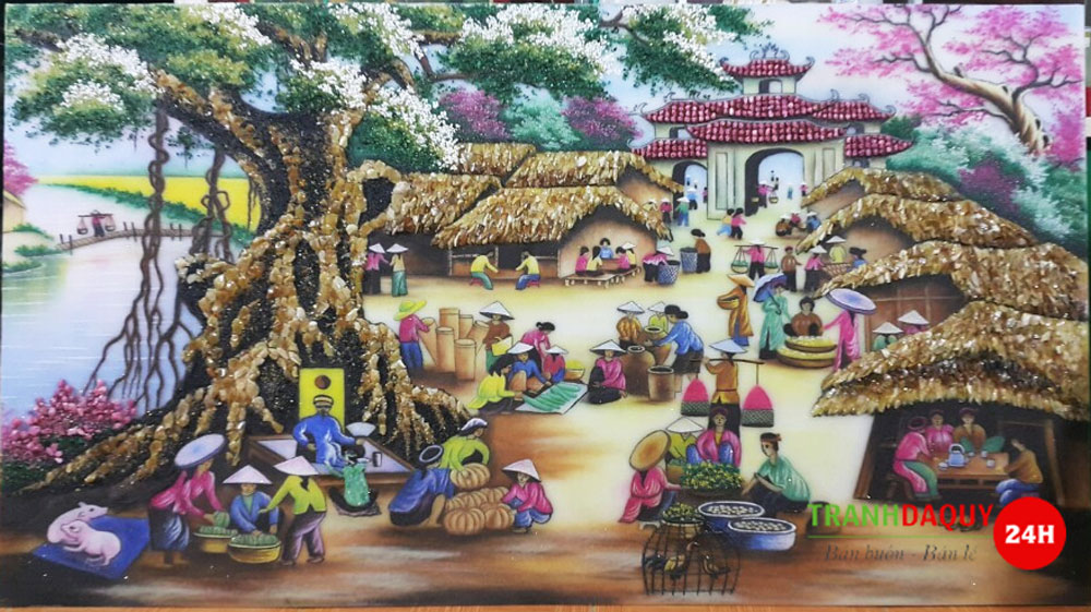 Tranh đá quý chợ quê