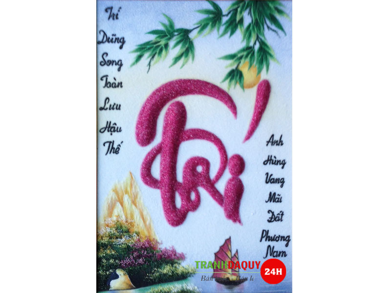 Tranh đá quý chữ trí