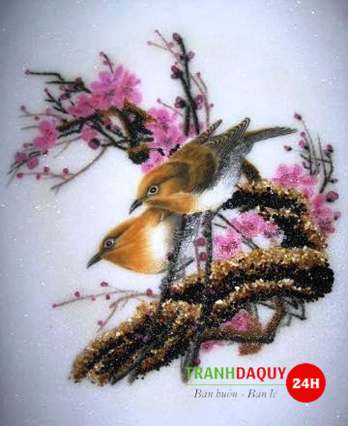 Tranh đá quý đôi chim