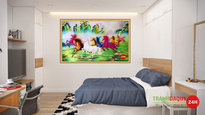 Tranh đá quý mã đáo thành công | Tranh đá quý 24h