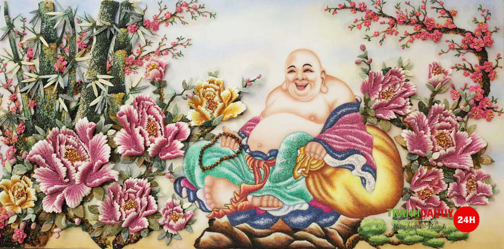 Tranh đá quý phật di lặc