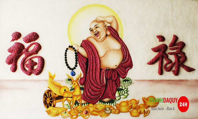 Tranh đá quý phật di lặc