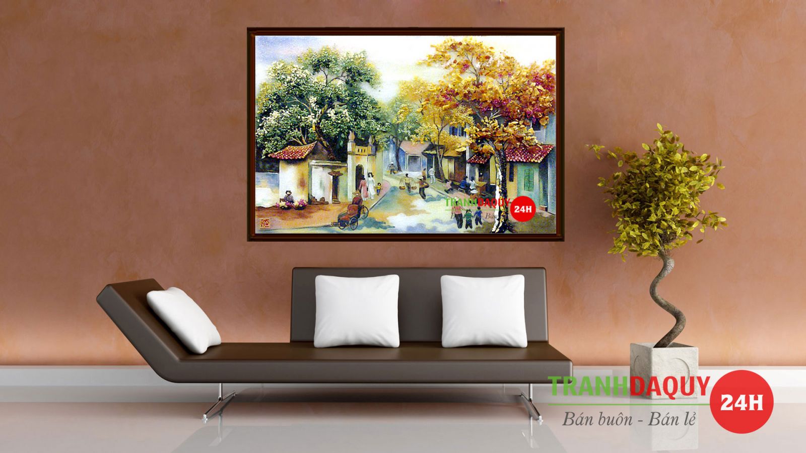 Tranh đá quý phong cảnh phố cổ hà nội