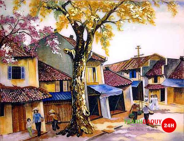 tranh đá quý phố cổ hà nội