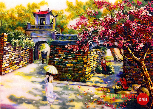 Tranh đá quý | Tranh đá quý 24h | Tranh phố cổ