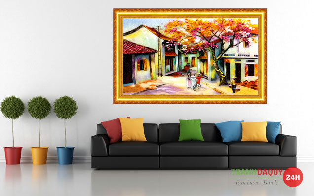 Tranh đá quý phong cảnh | Tranh đá quý phố cổ Hà Nội