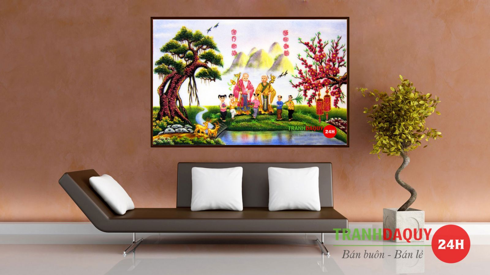 Tranh đá quý mừng thọ