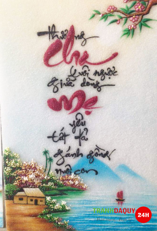 Tranh đá quý tặng cha mẹ