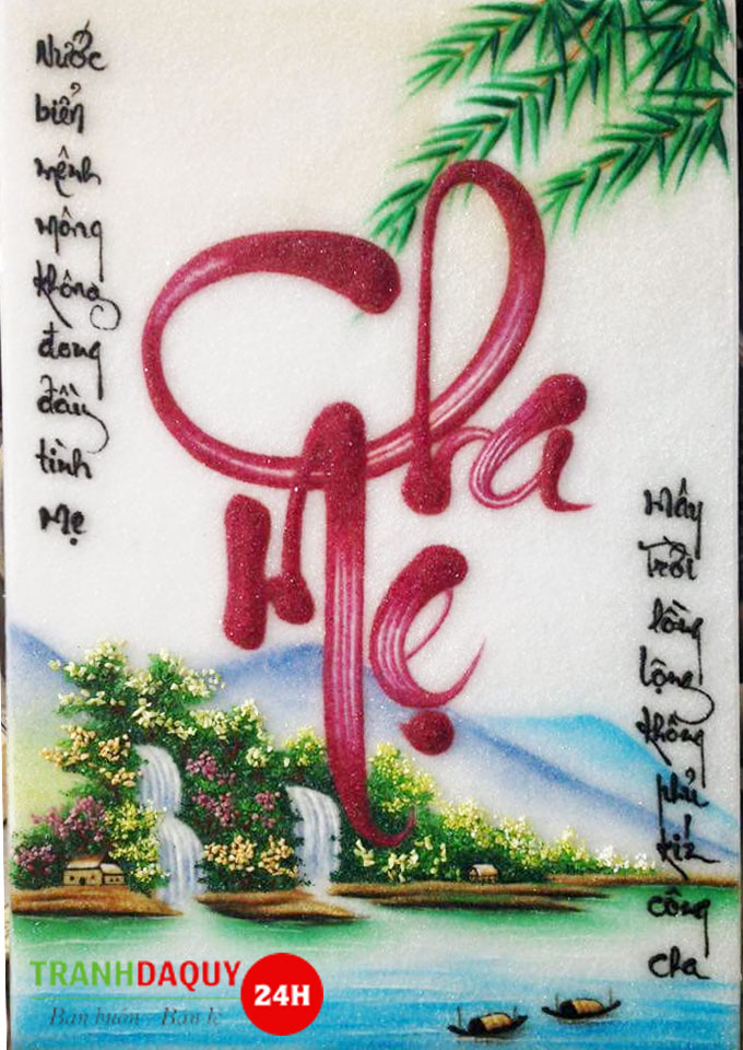 Tranh đá quý tặng cha mẹ