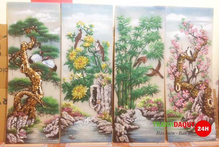 Tranh đá quý tứ quý