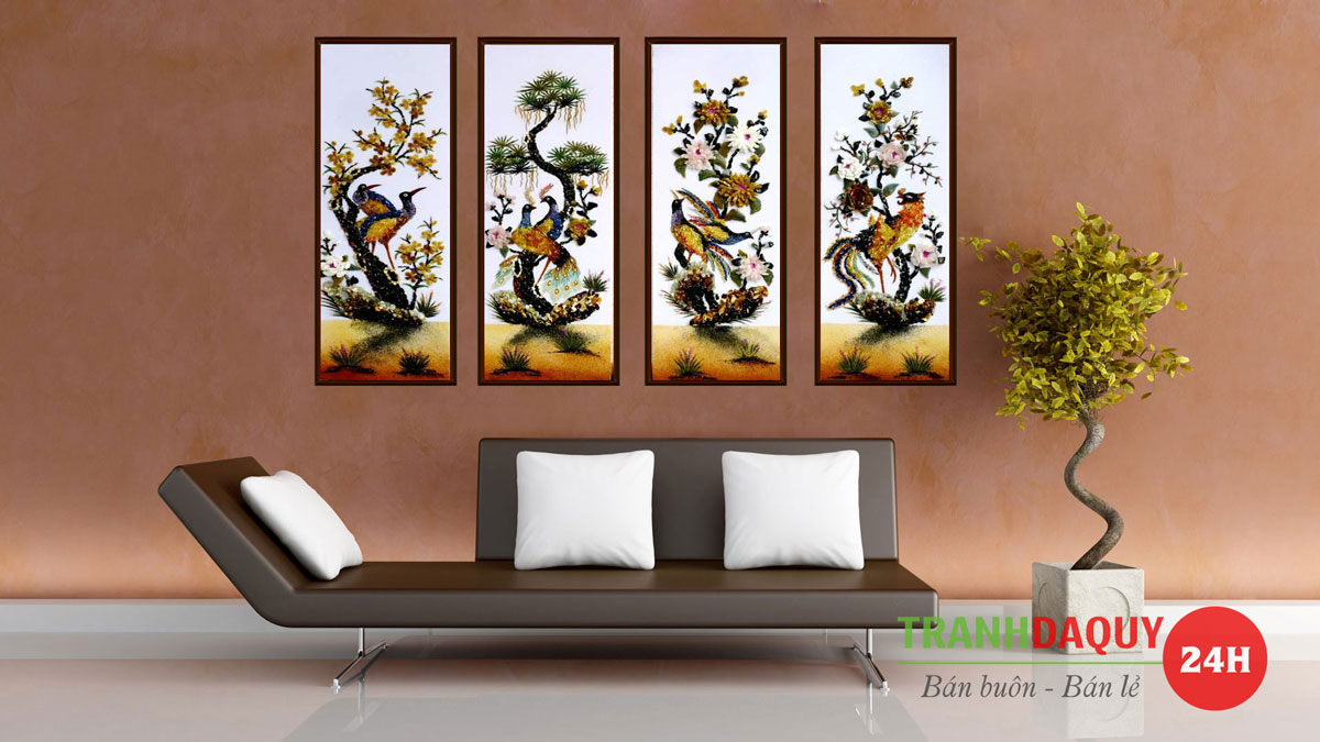 Tranh đá quý tứ quý TQ0006