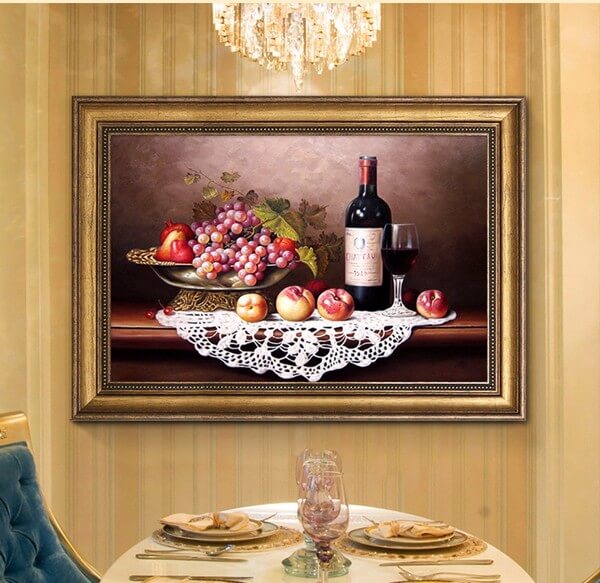 Tranh đá quý treo phòng ăn